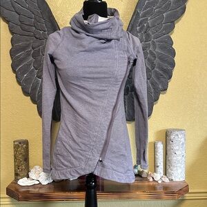 Lululemon Gray Wrap Front Asymmetrical Sweater Jacket